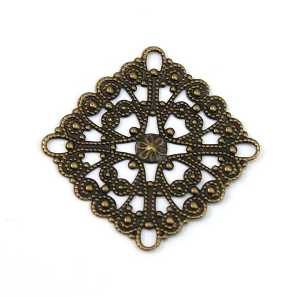 Estampe carré bronze 28mm x  1pc
