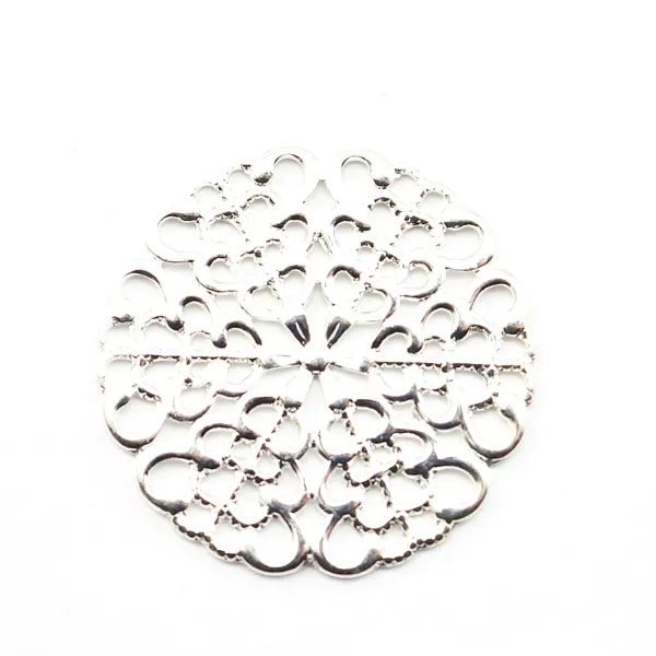 Estampe ronde argenté vieilli 25mm  x 1pc