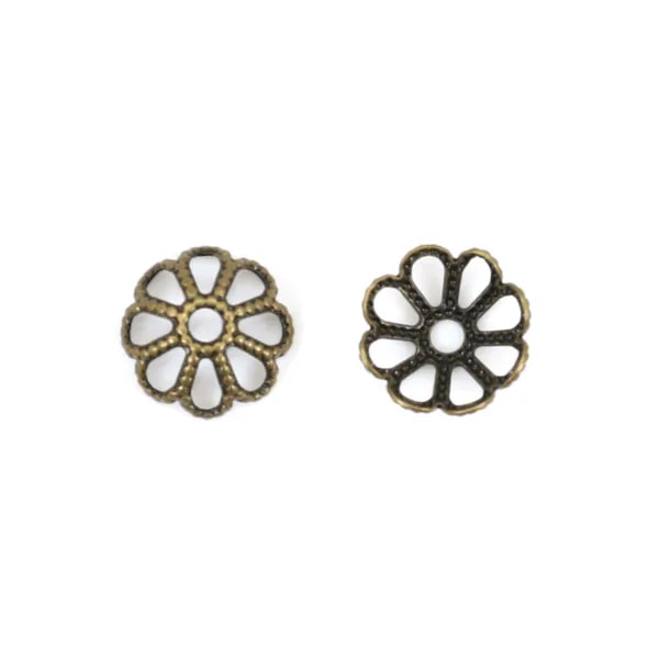Filigreed saucers old bronze tone 8mm x 20pcs