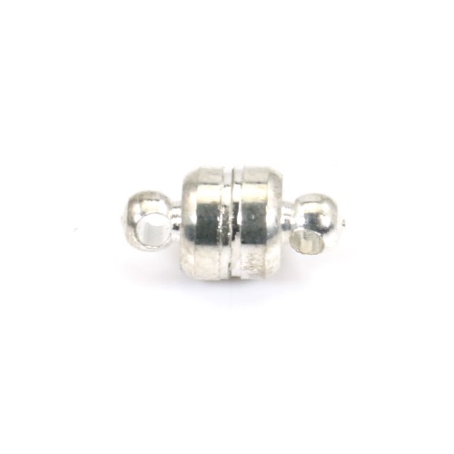 Fermoir aimanté,ronde,argenté ,10mm x 1pc