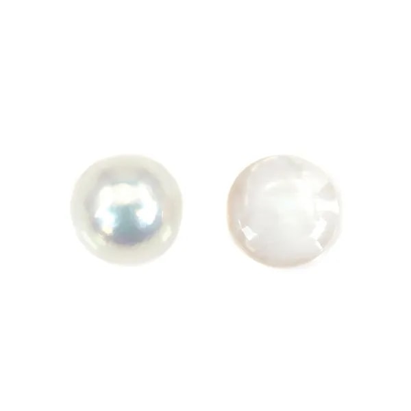 Perle de culture de mer du sud, blanche, Mabé 14.5-15mm x 1pc