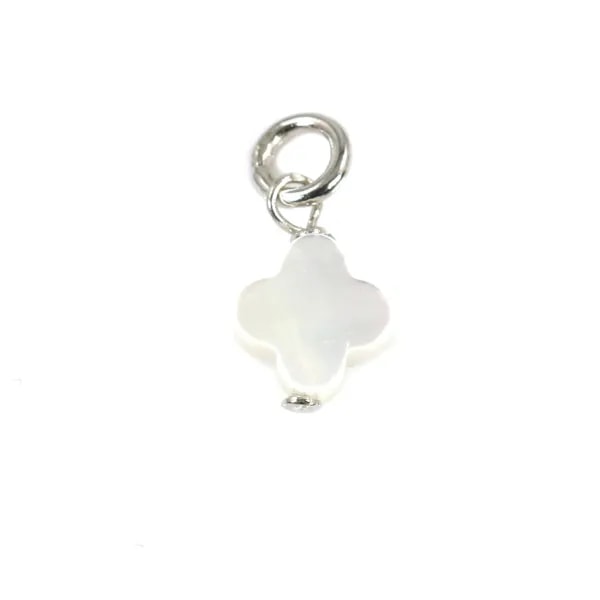 Breloque Saphir ovale facetté 4x6mm - Argent Rhodié  x 1pc