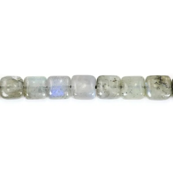 Labradorite grise en forme de carré 6mm x 39cm