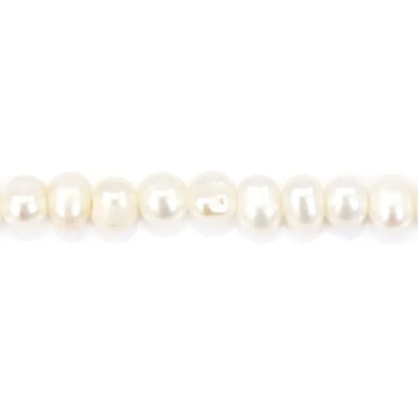 White freshwater pearl oval 3-4mm x 40 cm
