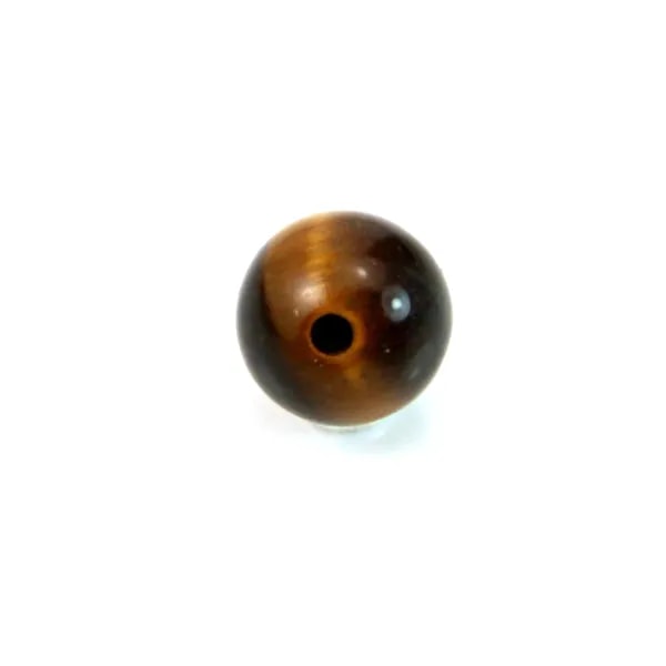 Oeil de tigre, semi-percé d'un côté, ronde 6mm x 1pc