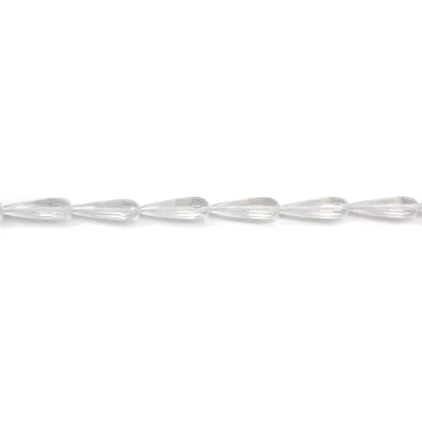 Cristal de roche carré facette 8mm x 40cm