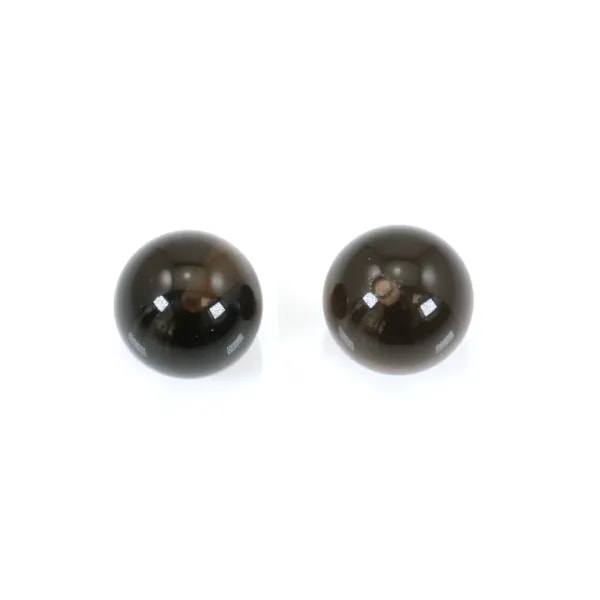 Quartz fumé semi-percé d'un coté 10mm x 2pcs