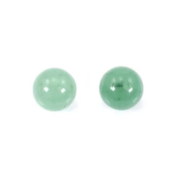 Green aventurine, half drilled, round 10mm x 2pcs