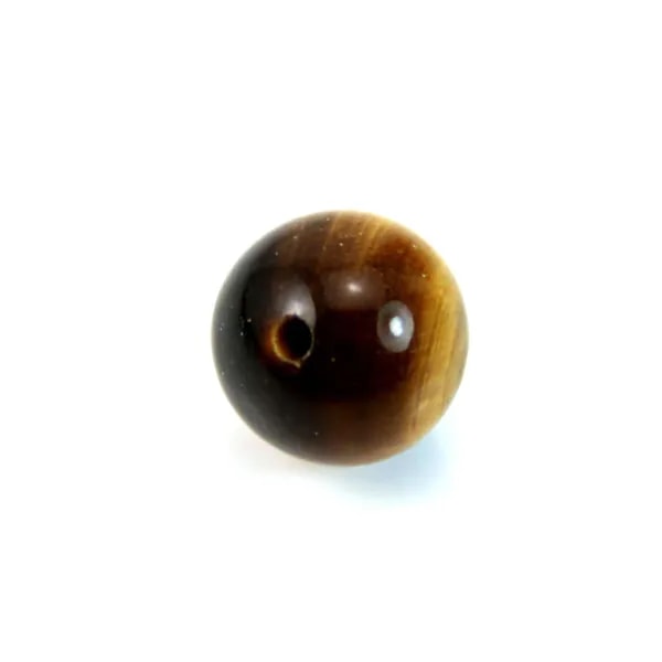 L'oeil de tigre semi-percé rond 10mm x 2pcs