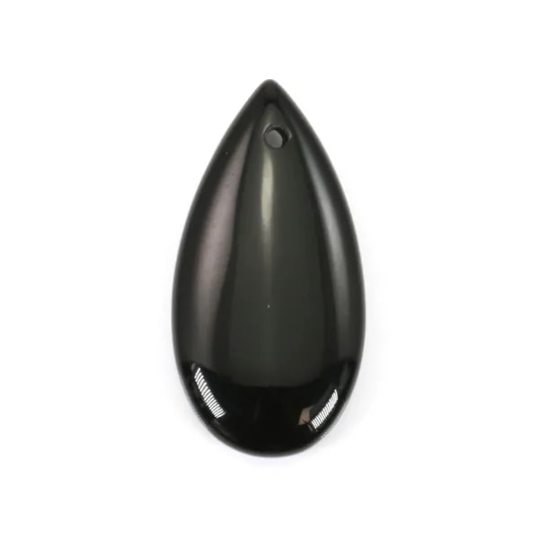 Pendentif agate noir goutte 15x30mm x 1pc