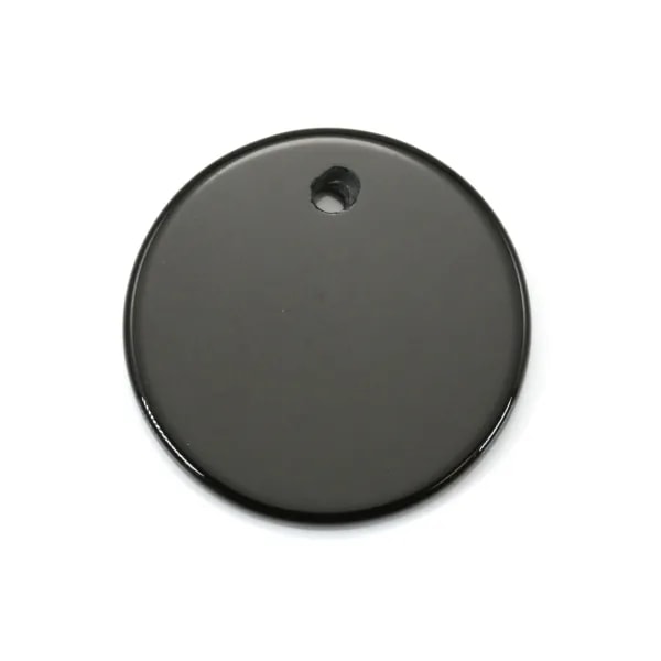 Pendentif agate noir rond 16mm x 1pc