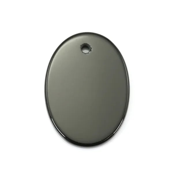 Pendentif agate noir ovale 15x20mm x 1pc