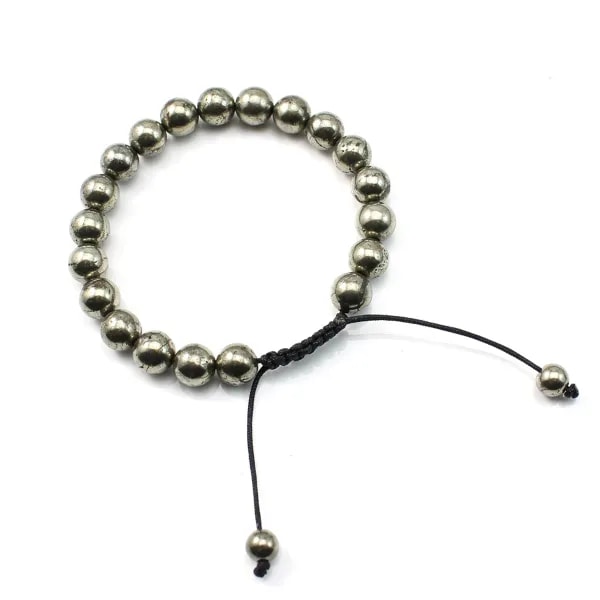 Bracelet pyrite boule rond 8mm 