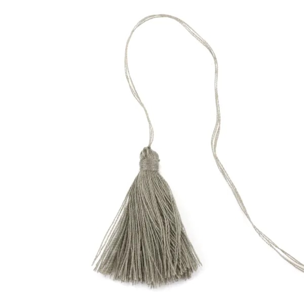 Pompon en coton gris 30mm x 1pc