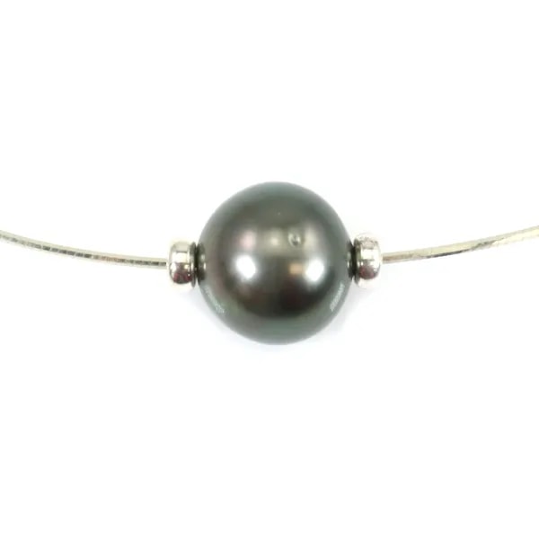 Collier  Perles Tahiti Chaîne Argent 925 40cm x 1pc