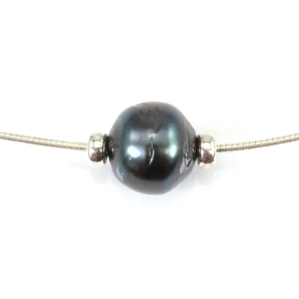 Collier  Perles Tahiti Chaîne Argent 925 45cm x 1pc