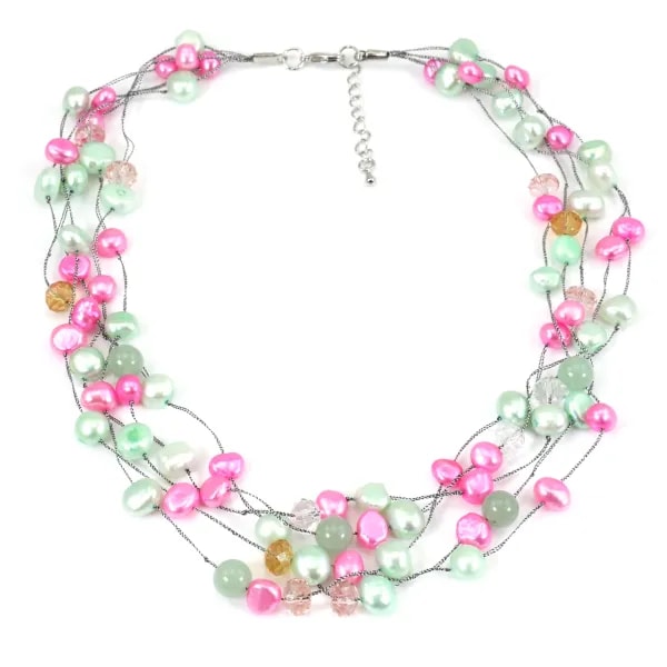 Freshwater Pearl white necklace 4 rangs
