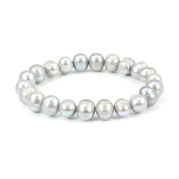 Bracelet Perles d'eau Douce Grise