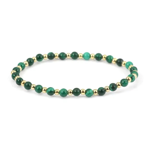Bracelet Aquamarine & Morganite 4mm with golden pearl x 1pc
