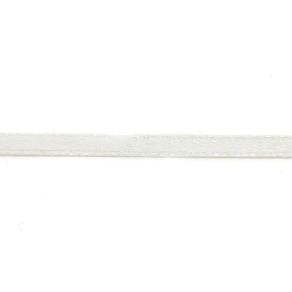 Fil polyester Double face satin 3mm blanc x 5 m
