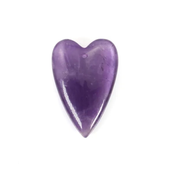 Pendentif Améthyste coeur 20x30mm x 1pc