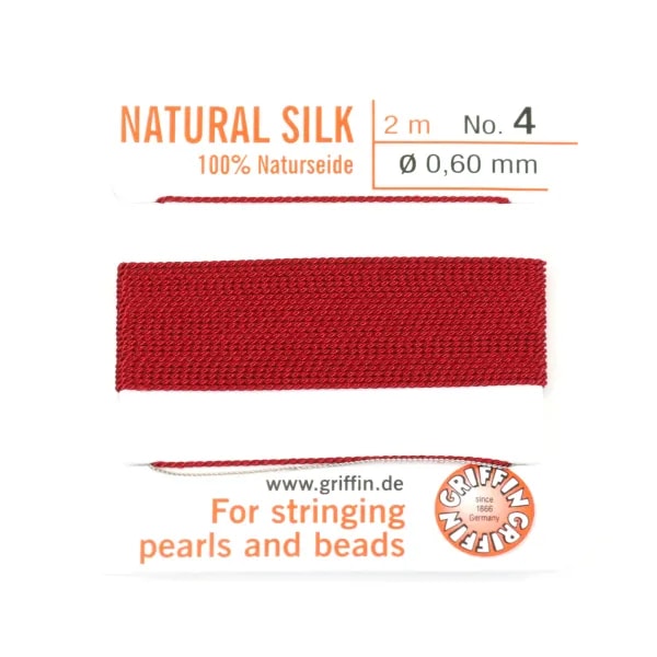 Silk bead cord 0.3mm with  needle attached gray x 2m