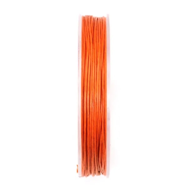 Cordonnet coton ciré orange 0.8mm  x 20m