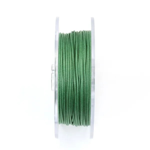 Cordonnet coton ciré olive 1mm  x 20m