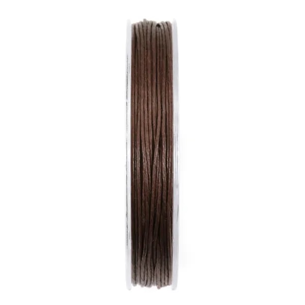 Cordonnet coton ciré brun foncé 0.8mm  x 20m