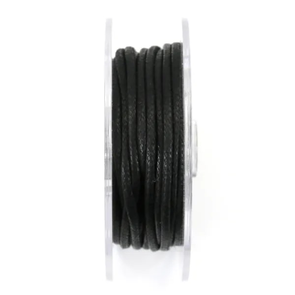 Cordonnet coton ciré noir 2.0mm  x 5m