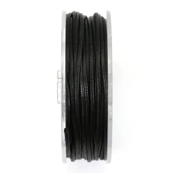 Cordonnet coton ciré noir 1.5mm  x 20m