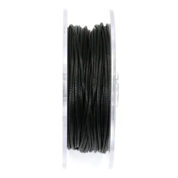 Cordonnet coton ciré noir 1mm  x 20m