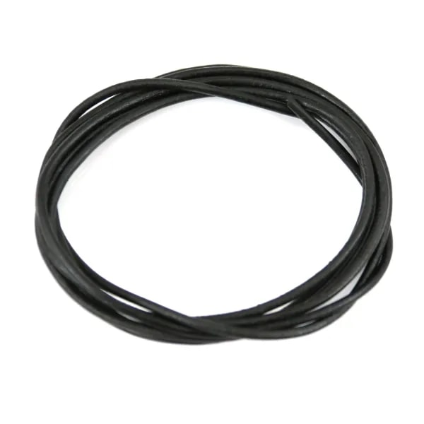 Ruban de cuir de chevreau noir 1.3mm x 1m