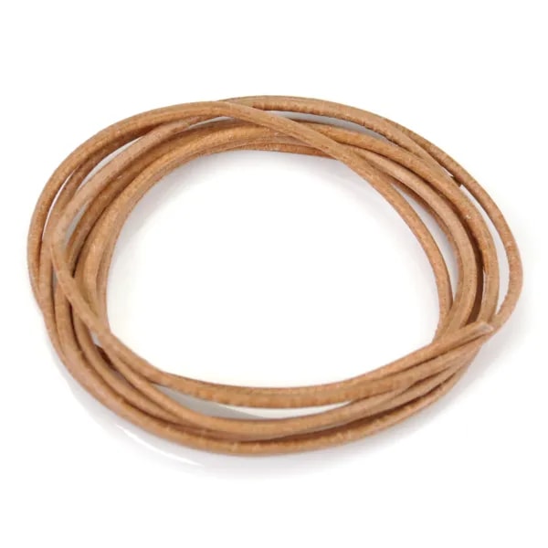 Ruban de cuir de chevreau naturel 1.3mm x 1m