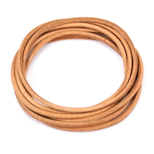 Ruban de cuir vachette naturelle 2mm x 1m