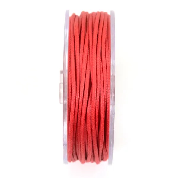 Cordonnet coton ciré rouge 1.5mm  x 20m