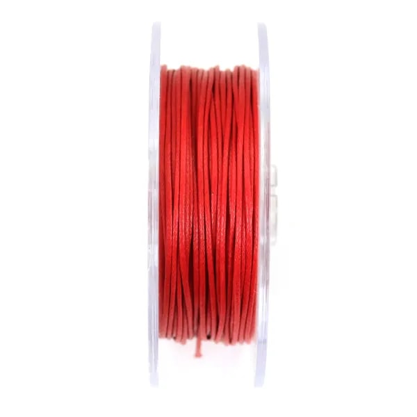 Cordonnet coton ciré rouge 1mm  x 20m