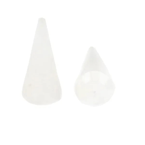 Pendentif Cristal de roche pendule semi percé 16x40mm x 1pc