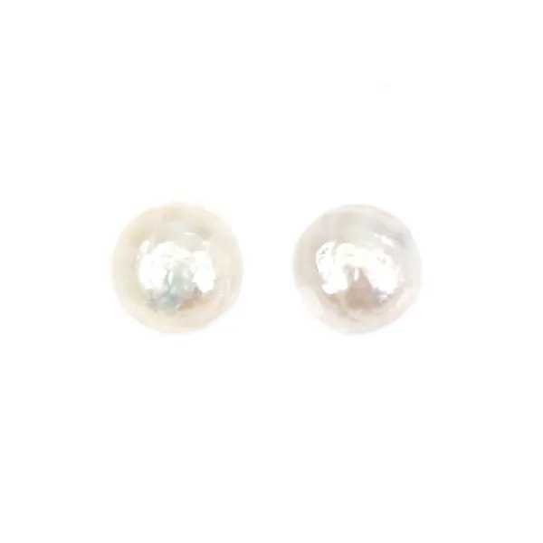 Perla coltivata d'acqua dolce, bianca, mosaico rotondo, 9-10 mm x 1 pz