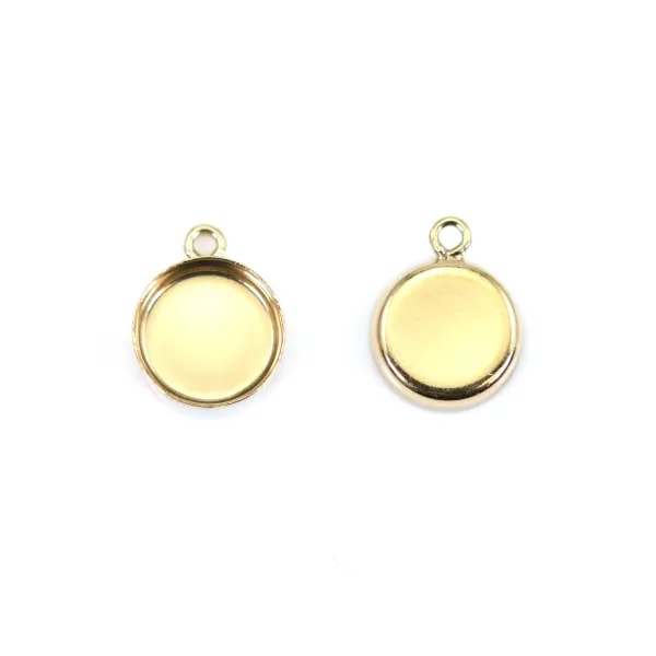 Conjunto de pingentes em ouro para cabochão redondo de 6 mm x 1 unidade
