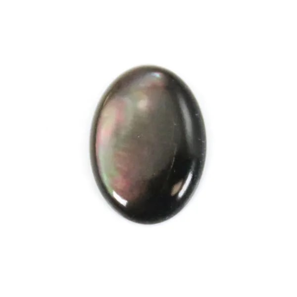 Cabochão oval de madrepérola cinzento 10x14mm x 1 unidade