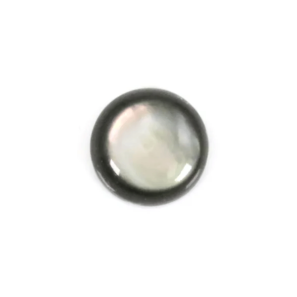 Cabochon Perlmutt grau rund 6mm x 2pcs