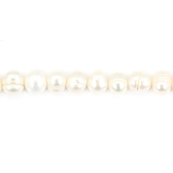 Perles de culture d'eau douce, blanche, irrégulière, 7mm x 10pcs