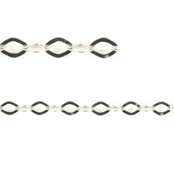Chaine sterling silver 925  forcat diamond shaped  4x5.6mm x 50cm