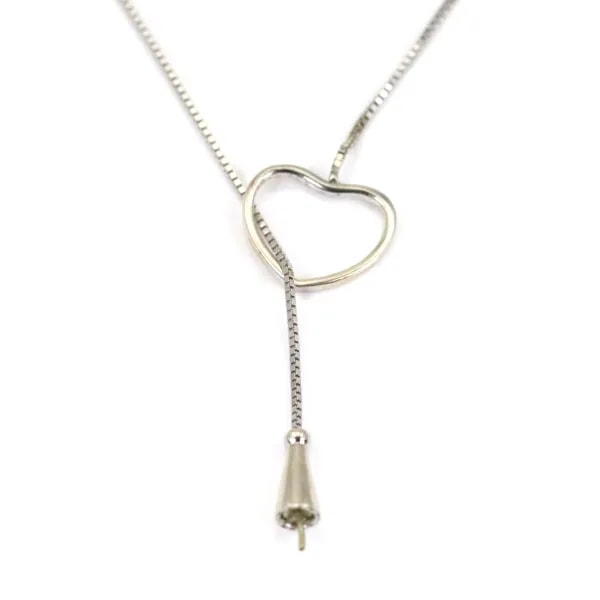 Chaîne en argent 925 rhodié maille carré pour perle semi percé x 45cm