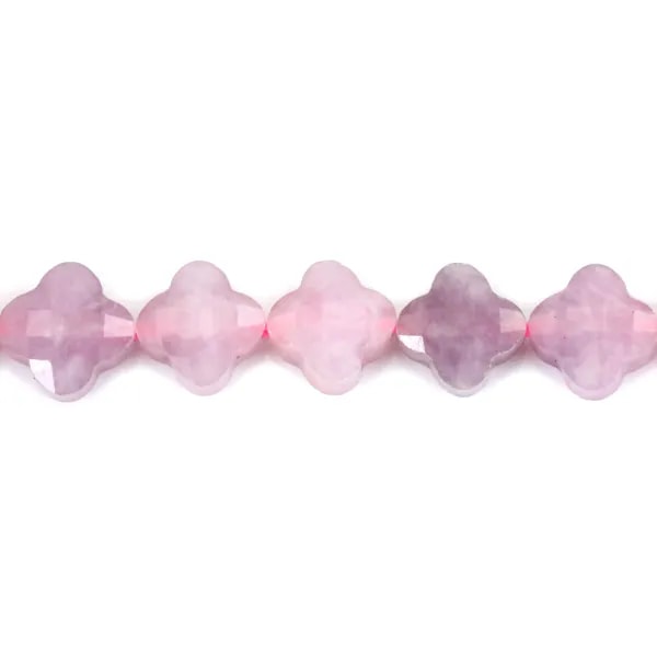 Lépidolite trèfle facetté 10mm x 40cm