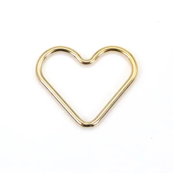14k gold filled flat heart shaped spacers 15mm x 1pc