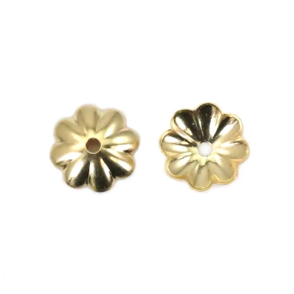 Coupelle fleur en gold filled 14 carat 4mm x 10pcs