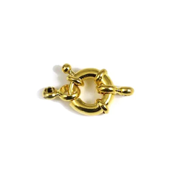 Golden tone spring ring clasp 10mm  x 1pc 