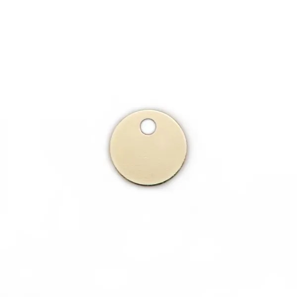 Breloque médaille à graver 1côté en gold-filled, 4mm x 2pcs